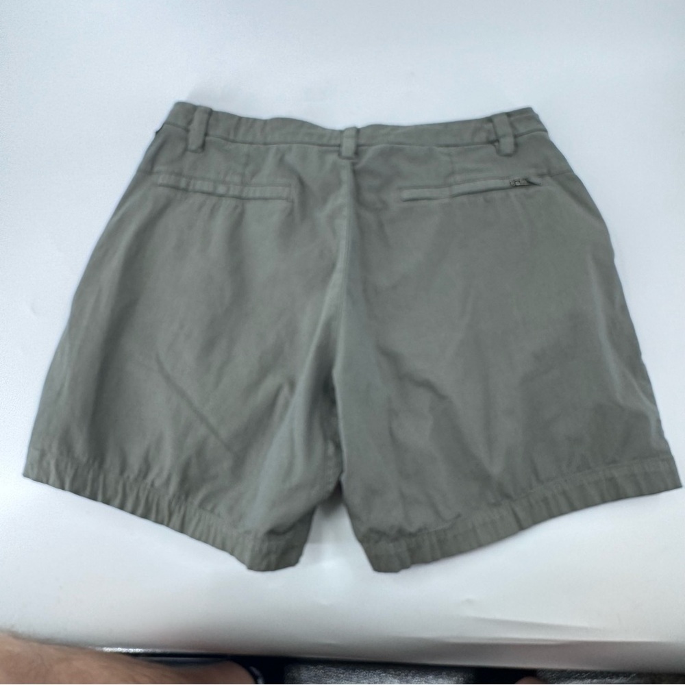 lululemon athletica Greenish/ Tan Flat‎ Front Shorts - Picture 2 of 8